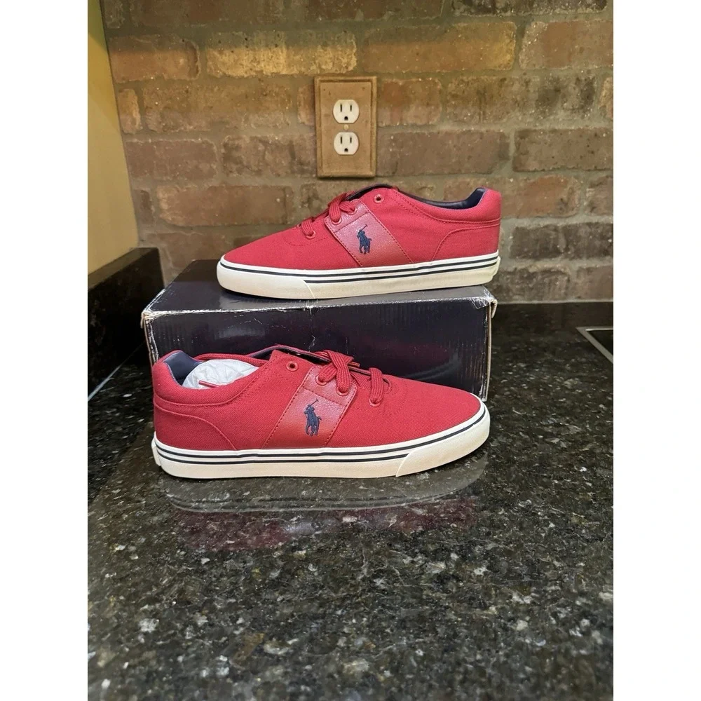 Polo Ralph Lauren Hamilton canvas sneakers in Devon red Size 7.5